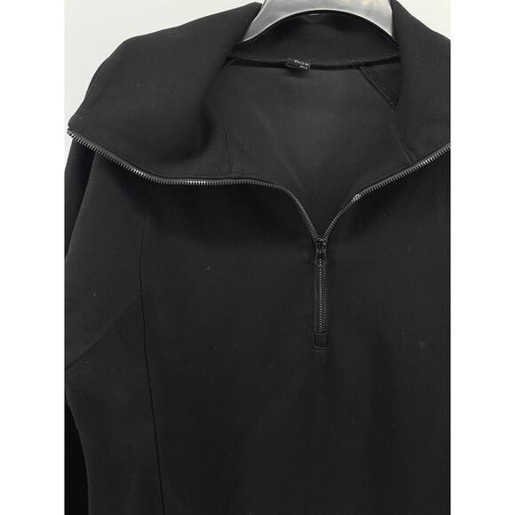 ANRABEES Women's Black Solid Half-Zip Long Sleeve Soft Lounge Sweater Top SZ S - Picture 3 of 8